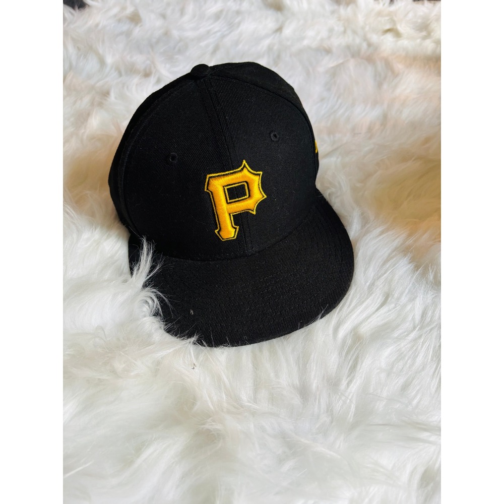 New Era Pittsburgh Pirates Hat Mens 7 Black MLB‎ 59FIFTY Fitted Baseball Cap